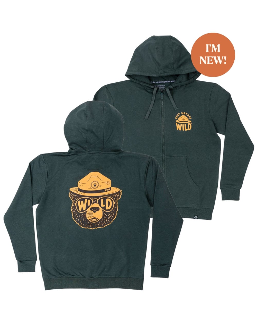 Keep Nature Wild Outerwear Wildbear Zip-Up Hoodie | Heather Forest