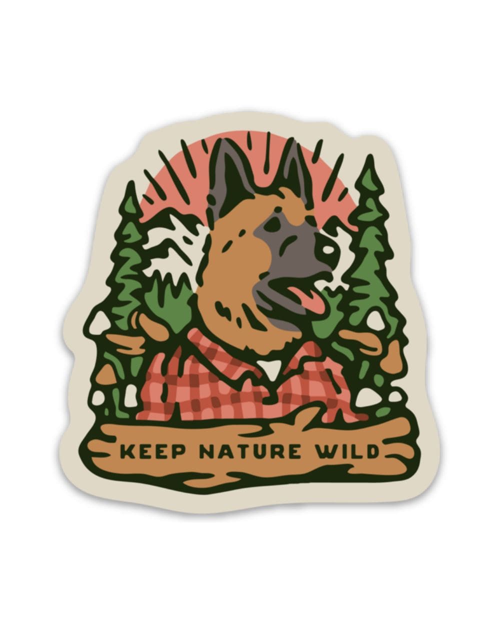Woodland Wolf Sticker Keep Nature Wild