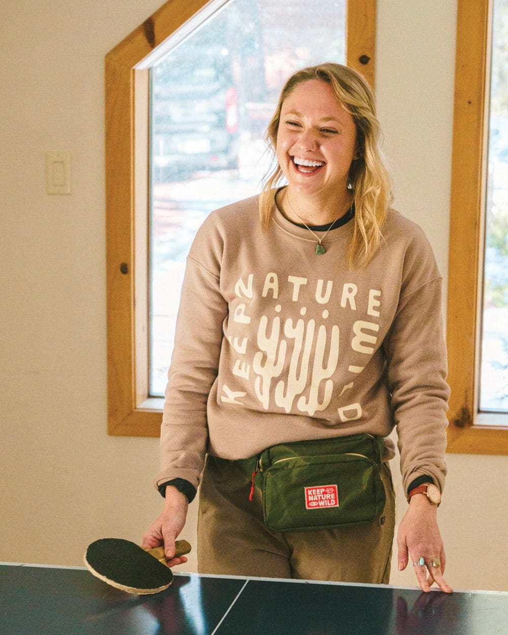 Keep Nature Wild Outerwear Cactus Buds Unisex Pullover | Tan