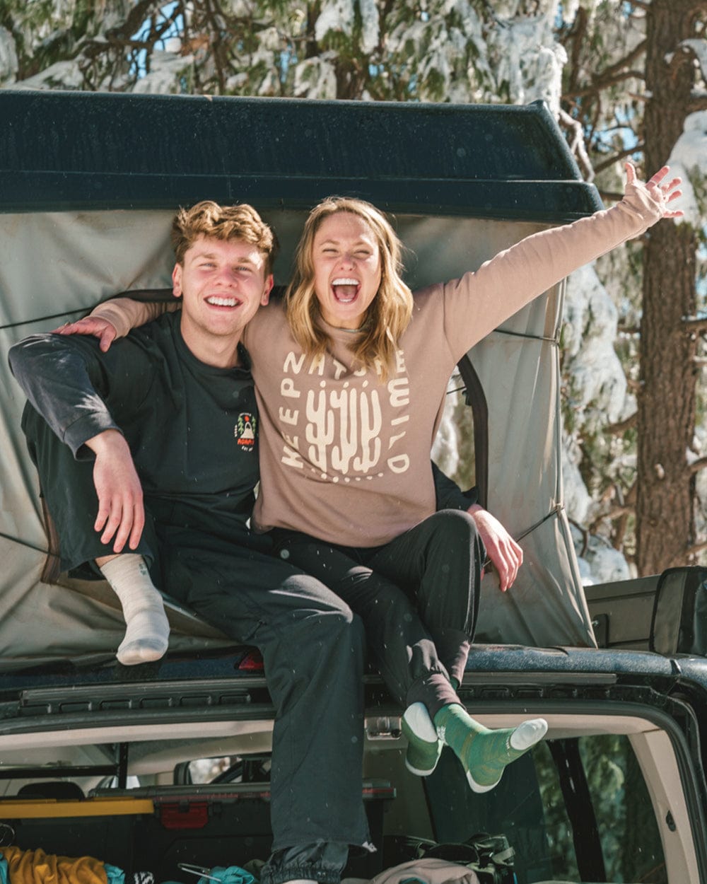Keep Nature Wild Outerwear Cactus Buds Unisex Pullover | Tan
