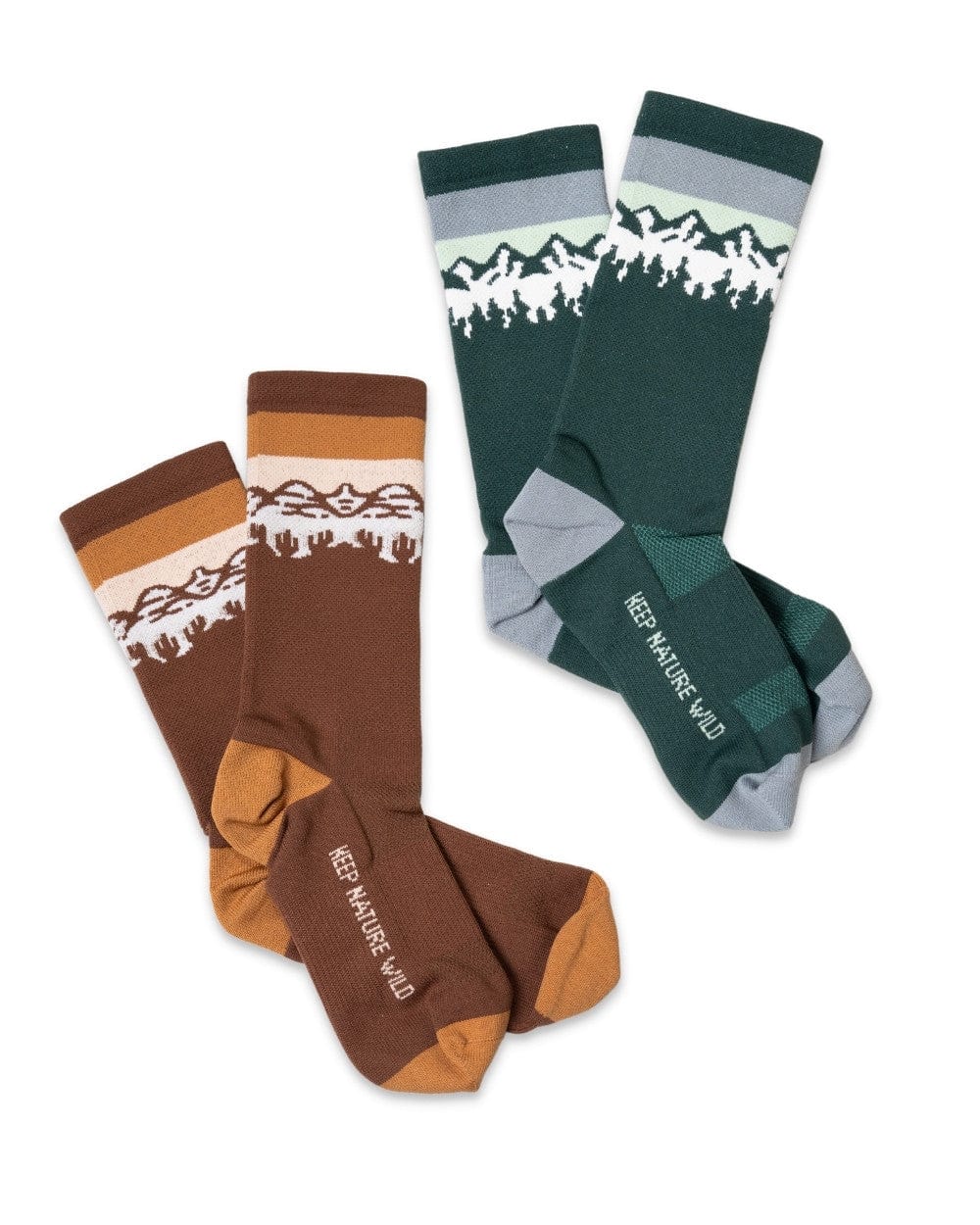 Keep Nature Wild Socks S/M Camp & Trail Crew 2-Pack | High Peaks