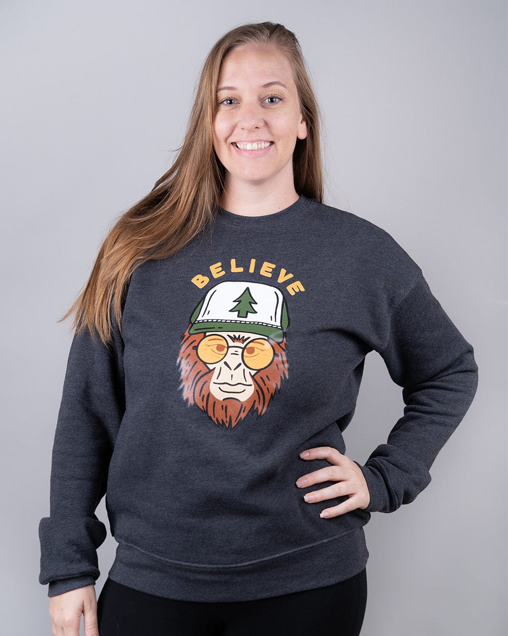 Keep Nature Wild Outerwear Clyde the Sasquatch Unisex Pullover | Heather Dark Grey
