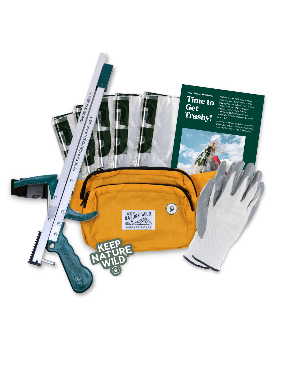 Keep Nature Wild Cleanup Kit Marigold / 42" Regular Strap Deluxe Recycled Fanny Pack Cleanup Kit