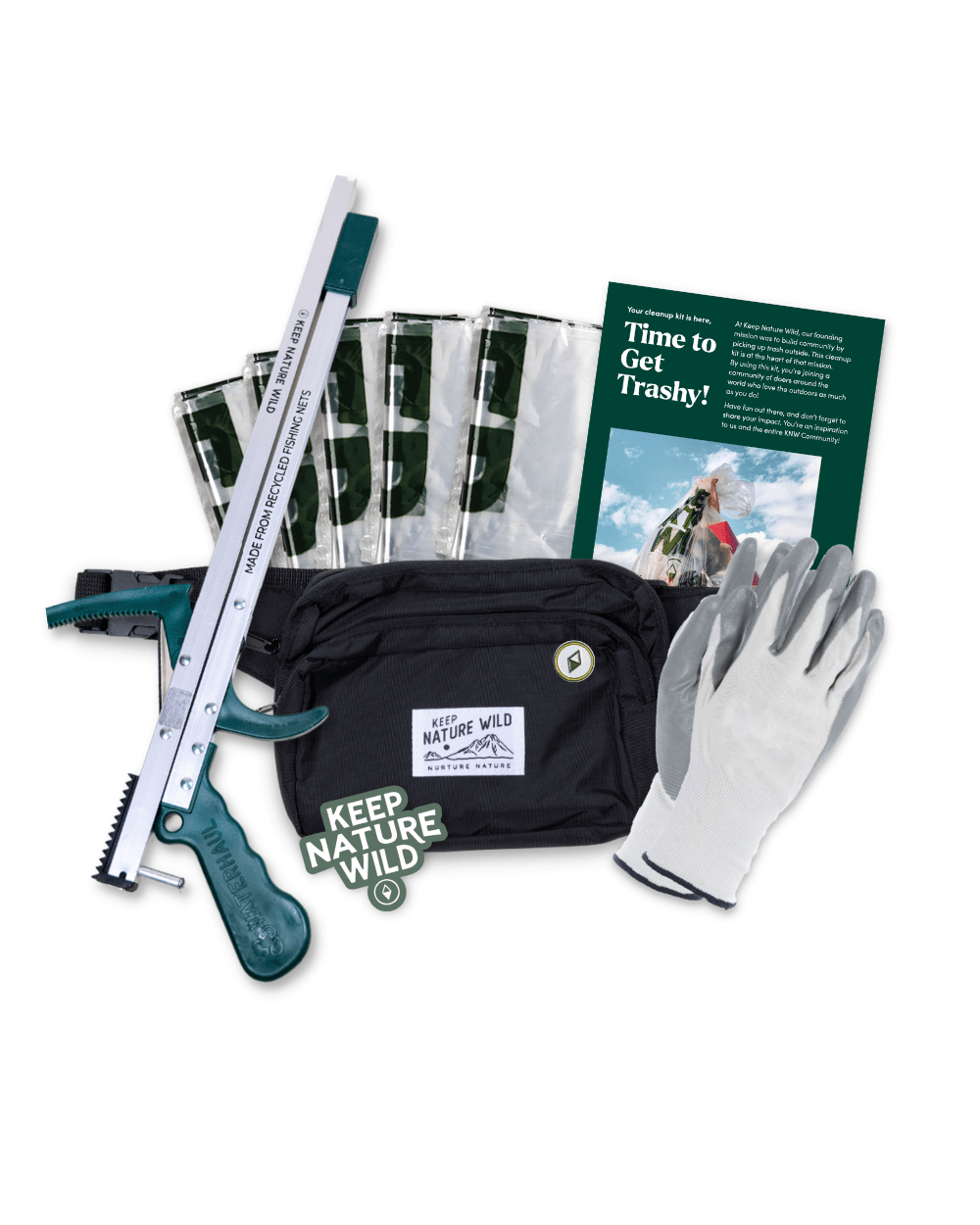 Keep Nature Wild Cleanup Kit Black / 42" Regular Strap Deluxe Recycled Fanny Pack Cleanup Kit