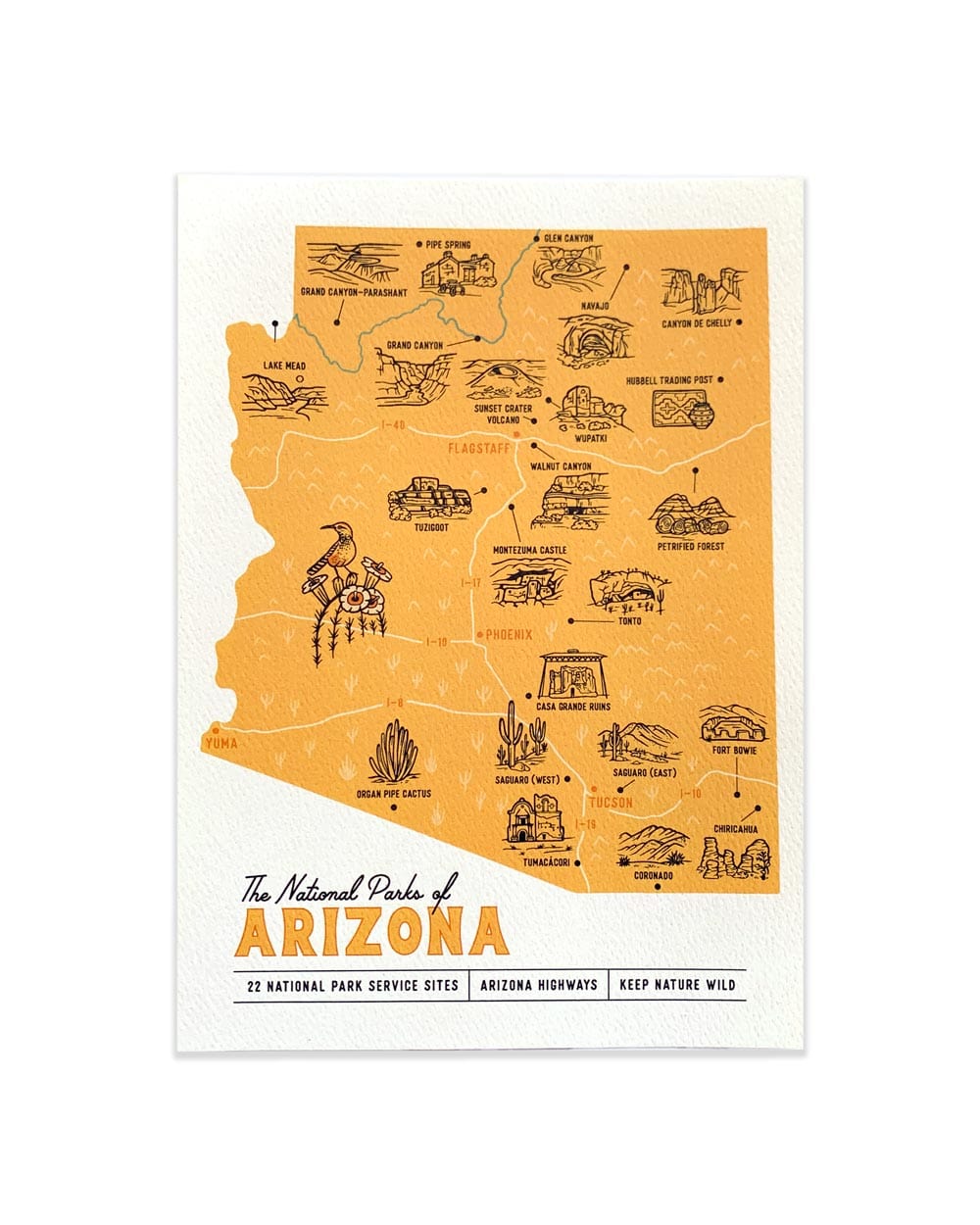 Keep Nature Wild Greeting Card Single Explore Arizona Parks | Postcard