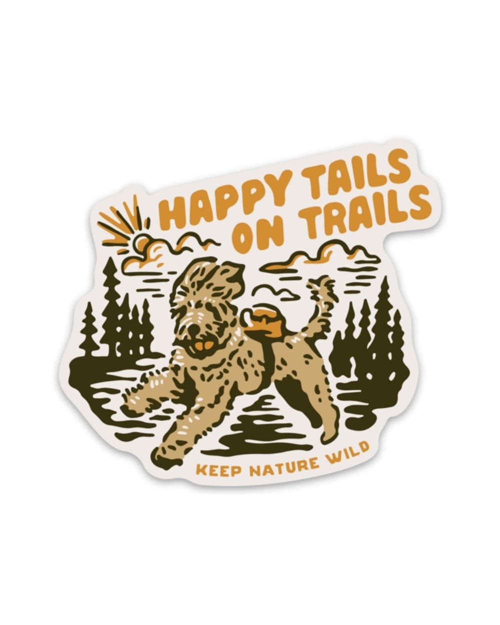 Keep Nature Wild Sticker Happy Tails on Trails | Sticker