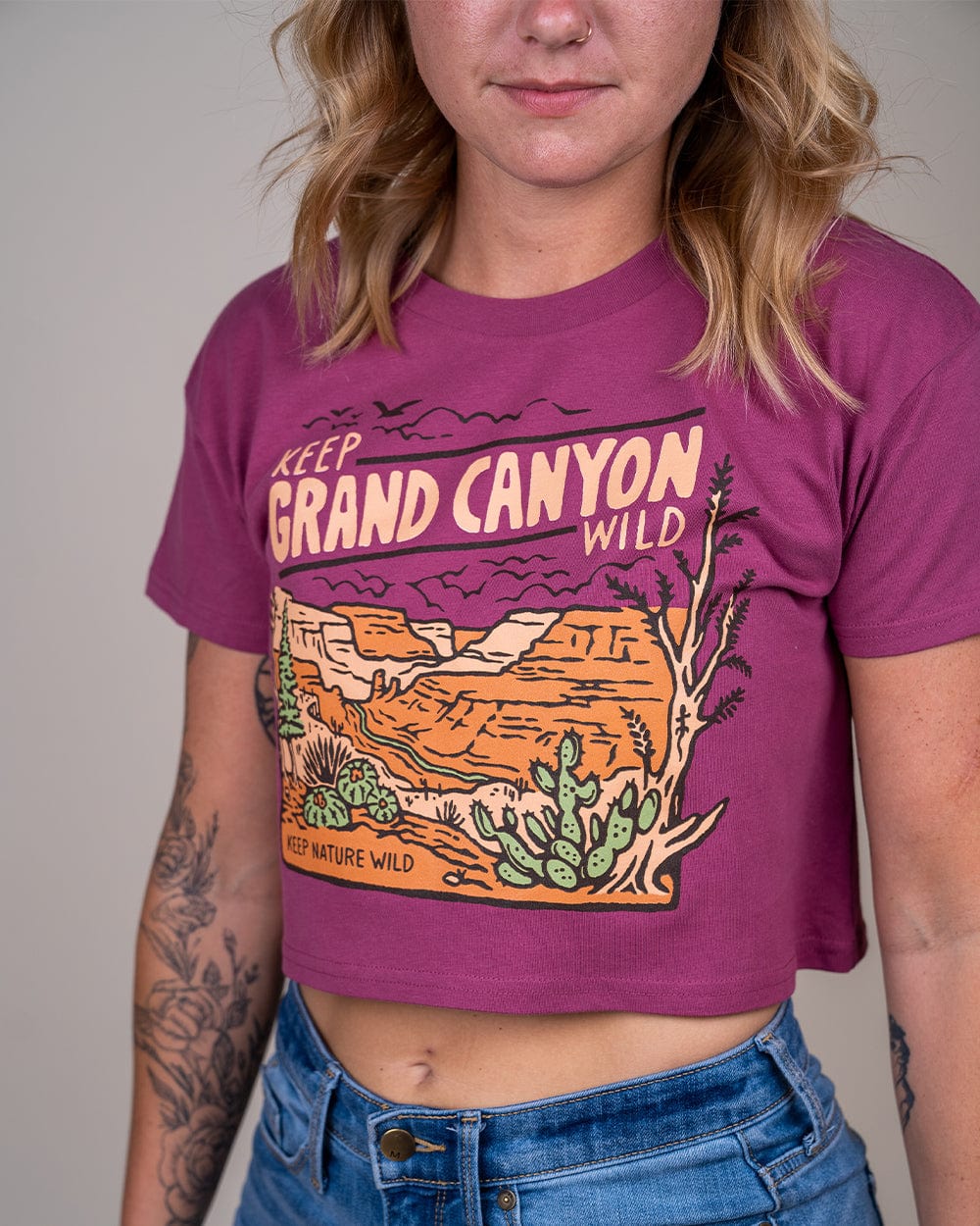 Keep Nature Wild Tee Keep Grand Canyon Wild Women's Crop Top | Berry