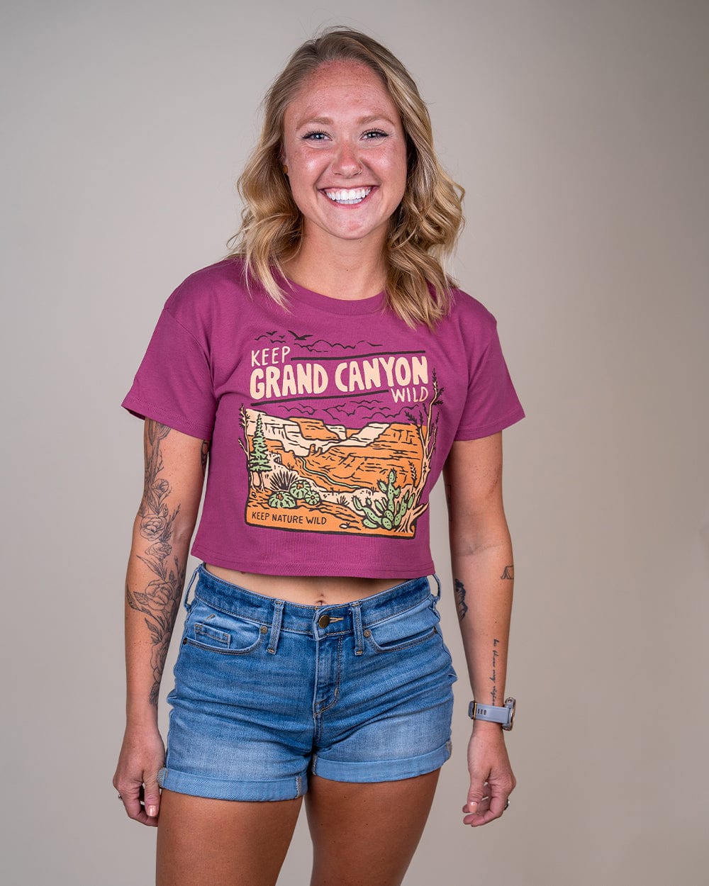 Keep Nature Wild Tee Keep Grand Canyon Wild Women's Crop Top | Berry