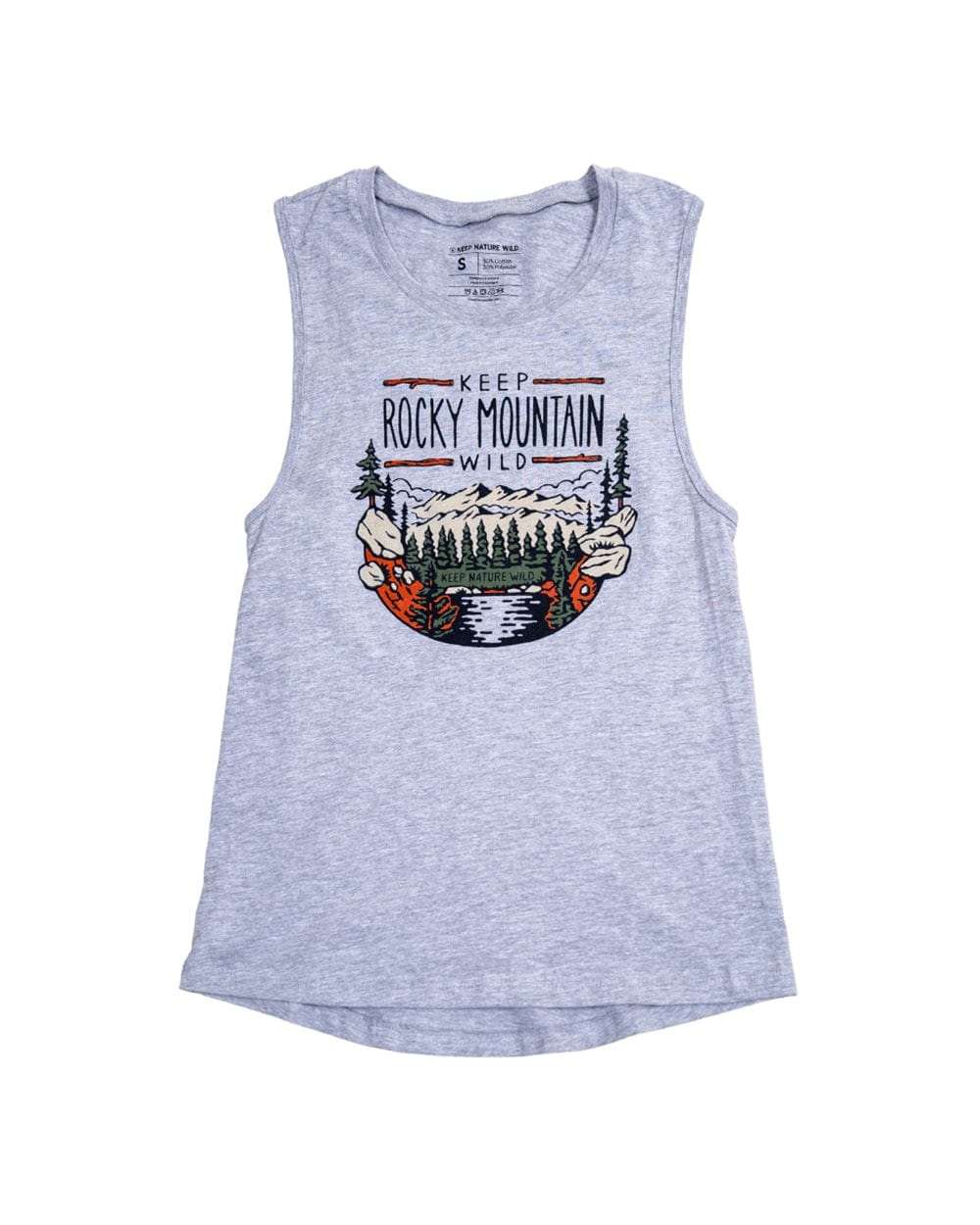 Keep Nature Wild Tank Keep Rocky Mountain Wild Muscle Tank | Heather Grey