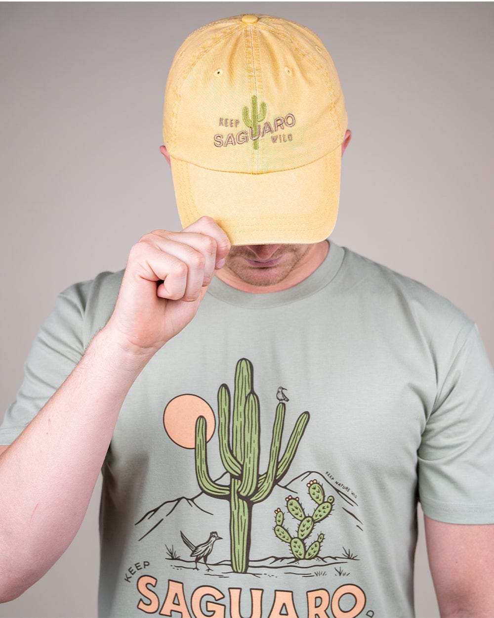 Keep Nature Wild Hat Keep Saguaro Wild Dad Hat | Mustard