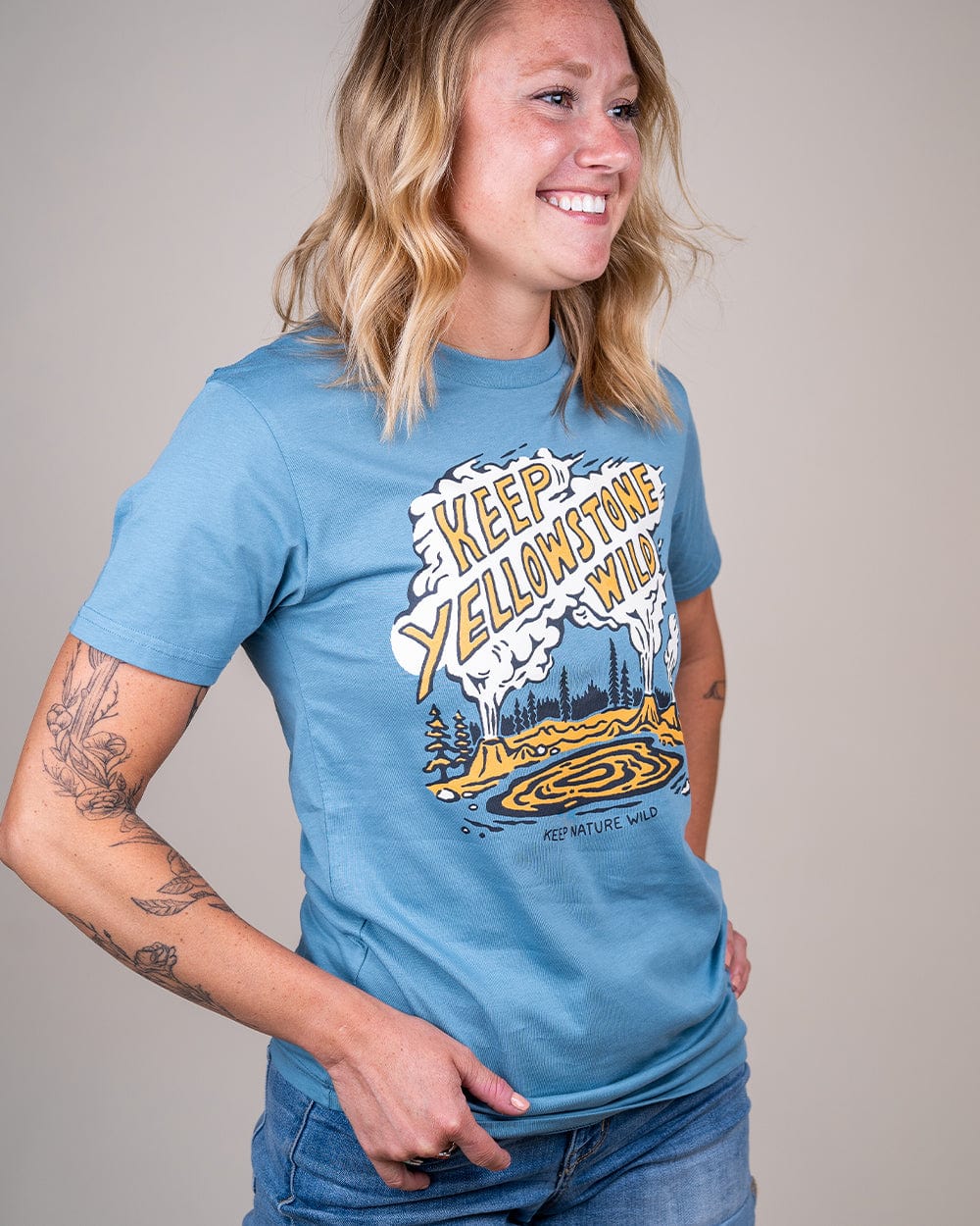 Keep Nature Wild Tee Keep Yellowstone Wild Unisex Tee | Slate Blue