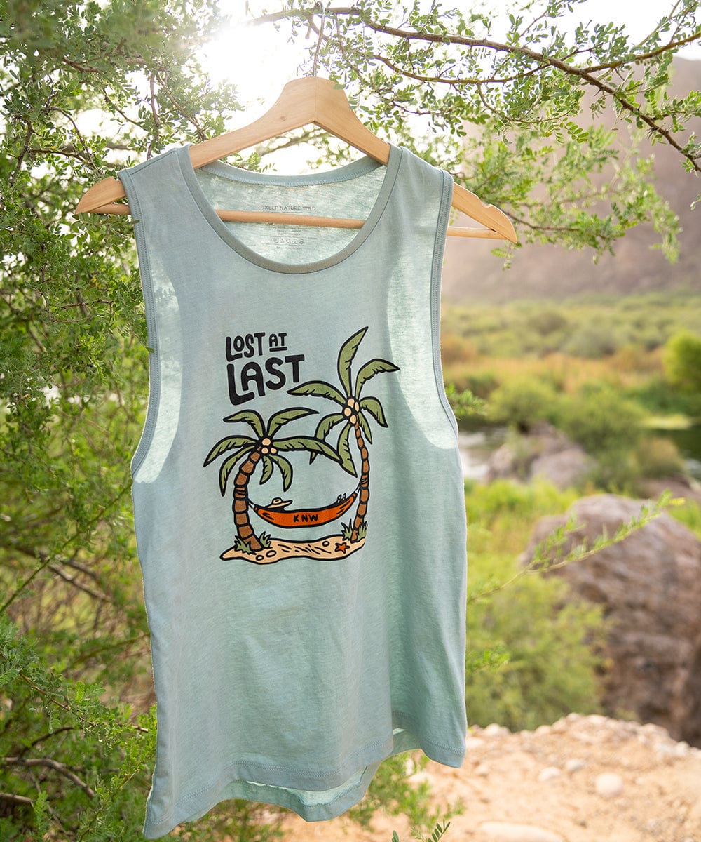 Keep Nature Wild Tank Lost at Last Palms Muscle Tank | Dusty Blue