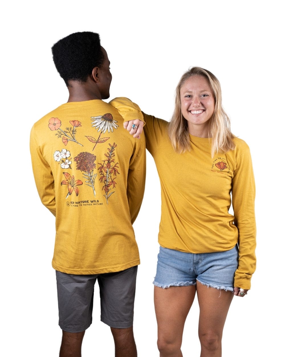 Keep Nature Wild Long Sleeve Nature Study Wildflowers Unisex Long Sleeve | Mustard