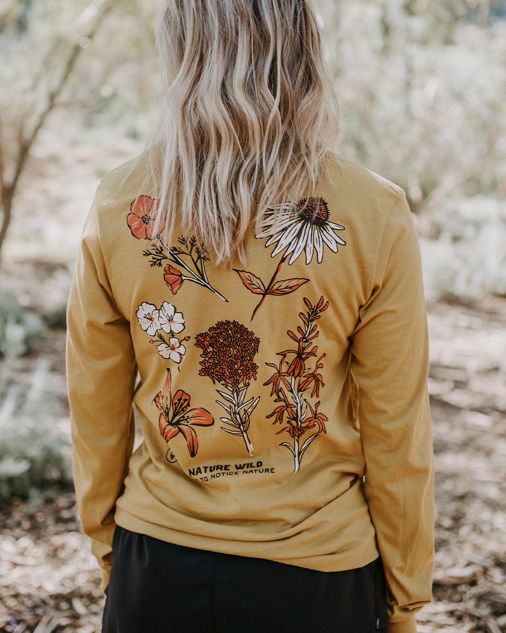 Keep Nature Wild Long Sleeve Nature Study Wildflowers Unisex Long Sleeve | Mustard