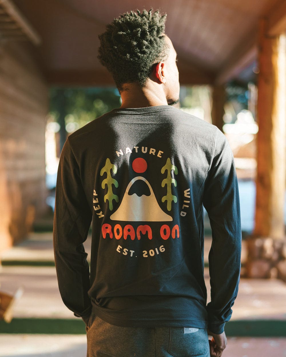 Keep Nature Wild Long Sleeve Roam On Summit Sun Unisex Long Sleeve | Charcoal