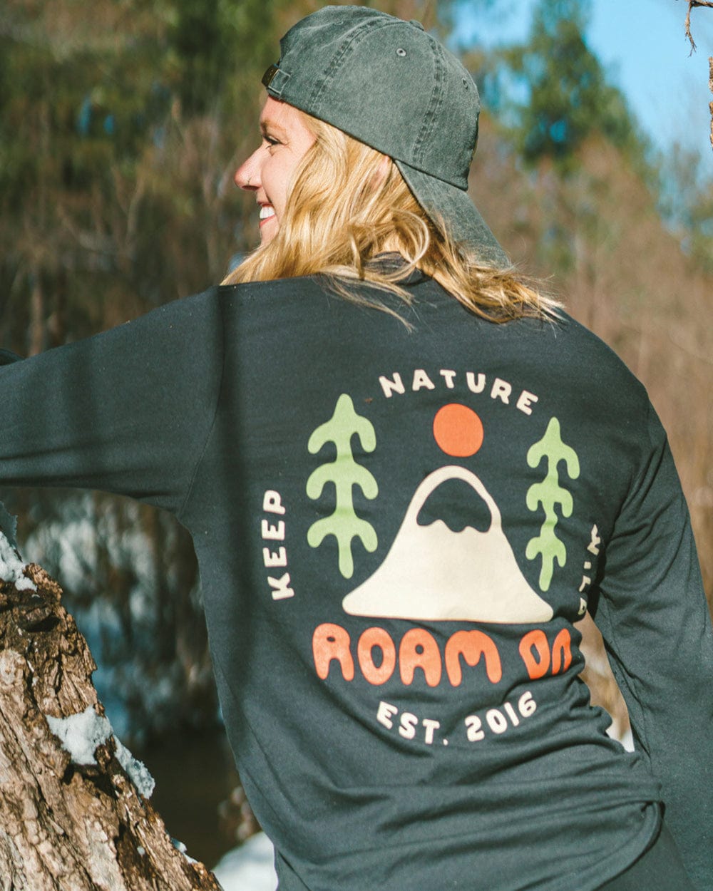 Keep Nature Wild Long Sleeve Roam On Summit Sun Unisex Long Sleeve | Charcoal