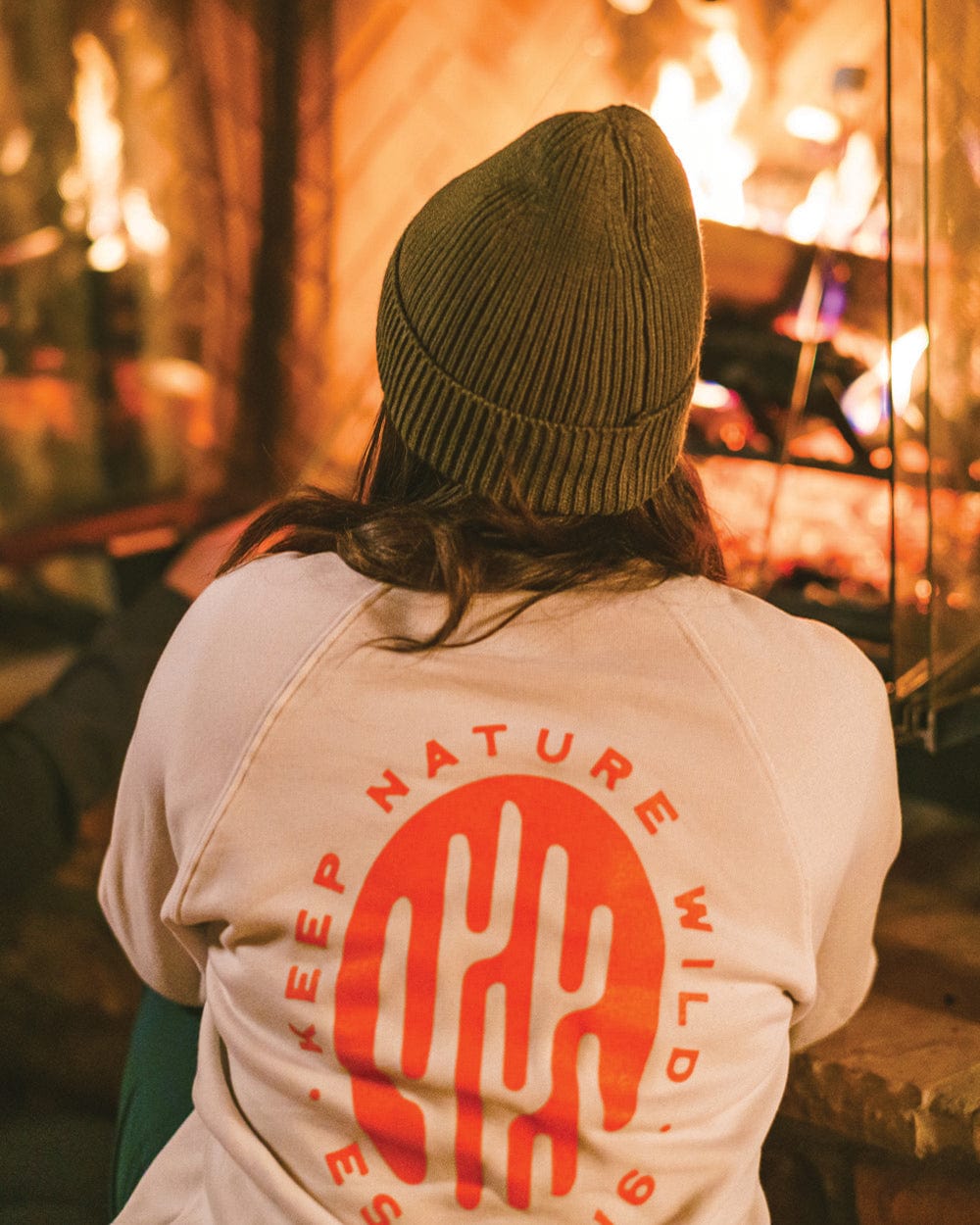 Keep Nature Wild Outerwear Saguaro Badge Unisex Pullover | Dust
