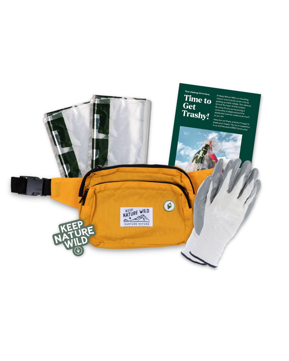 Keep Nature Wild Cleanup Kit Marigold / 42" Regular Strap Standard Recycled Fanny Pack Cleanup Kit