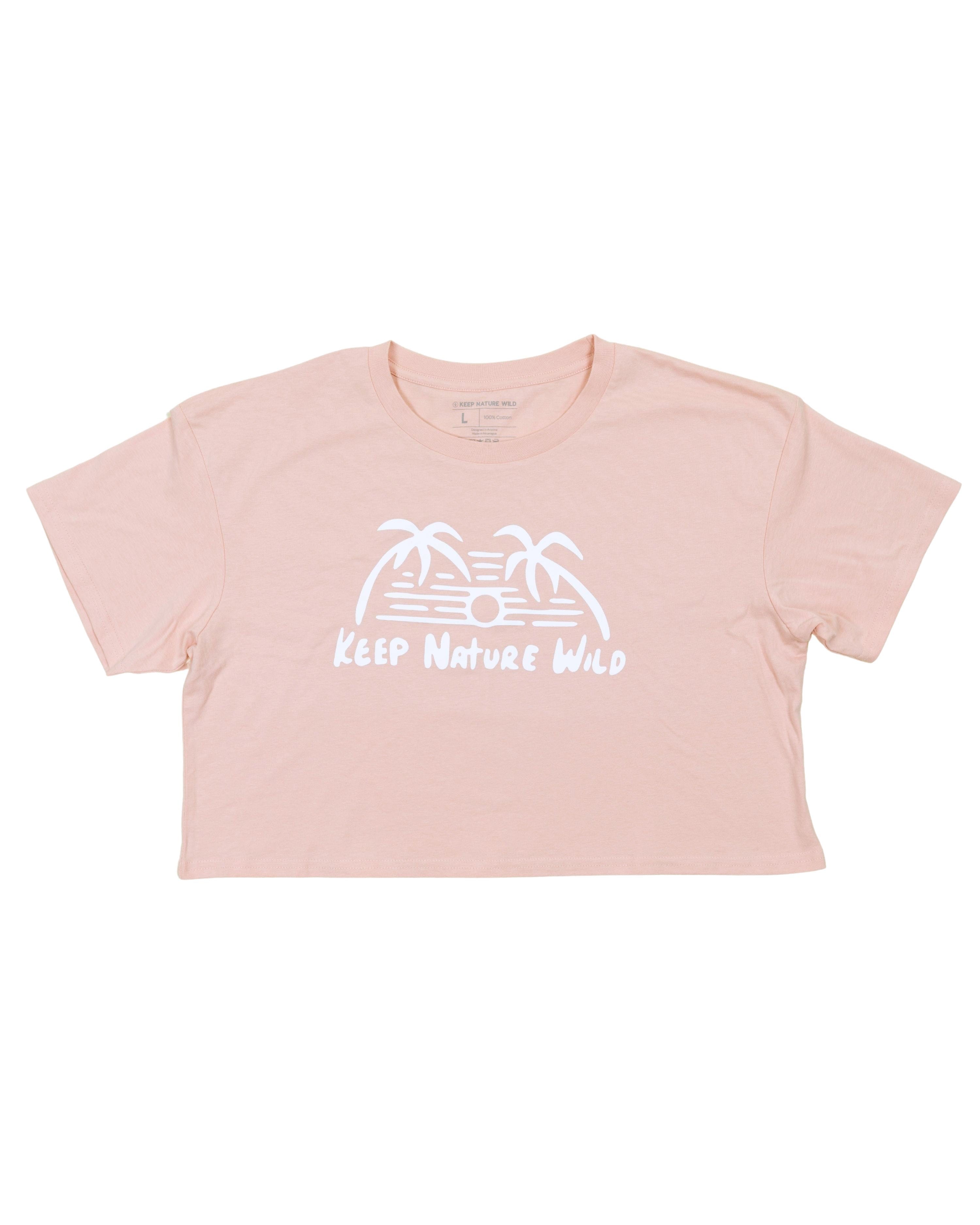 Keep Nature Wild Tee Sundown Palms Women's Crop Tee | Blush