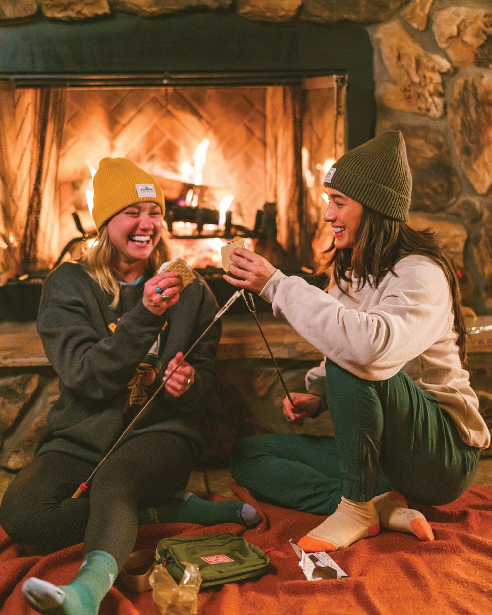 Keep Nature Wild Beanie Venture On Mountain Range Recycled Knit Beanie | Mustard