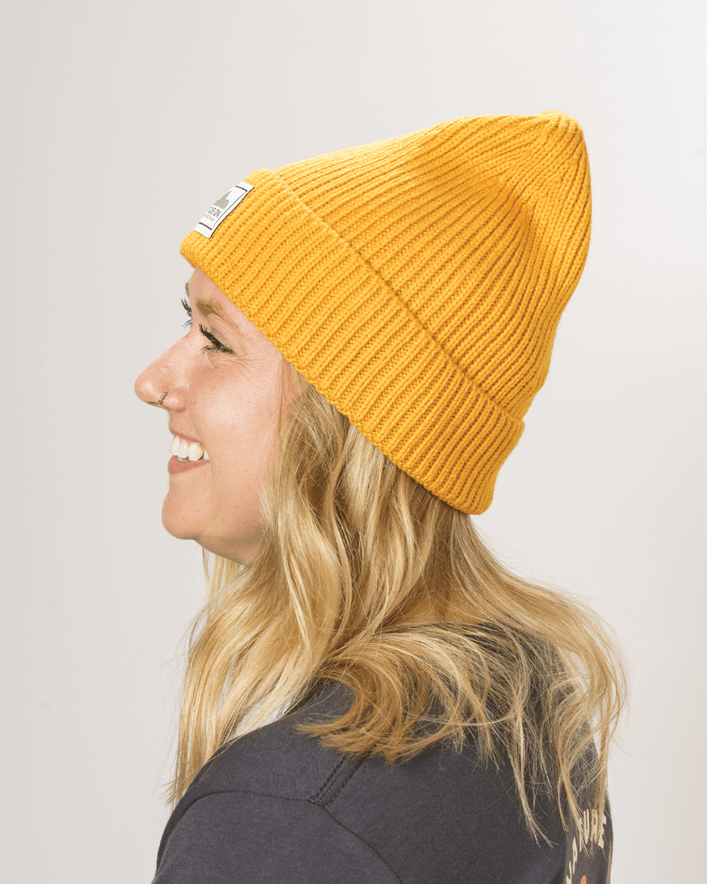 Keep Nature Wild Beanie Venture On Mountain Range Recycled Knit Beanie | Mustard