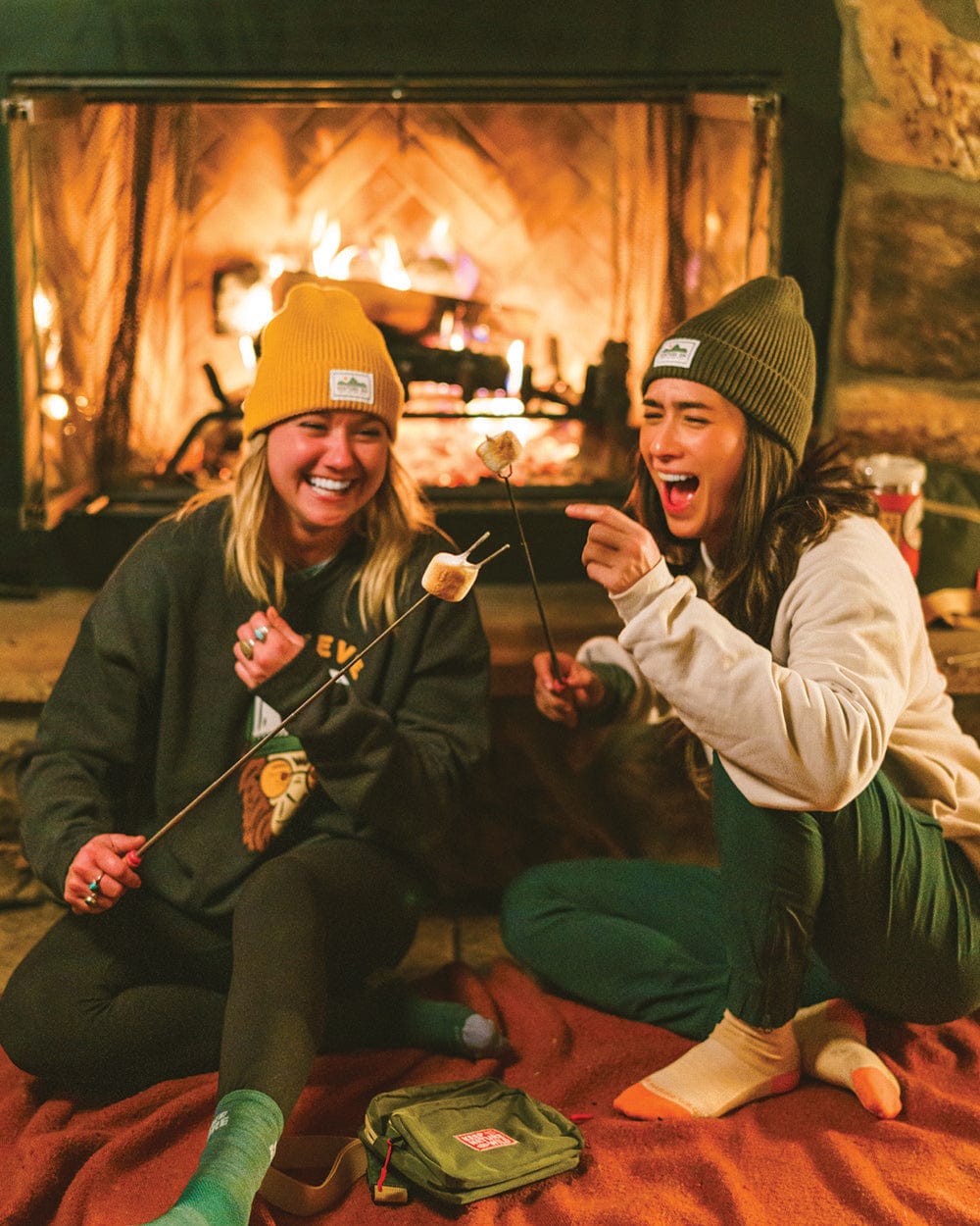 Keep Nature Wild Beanie Venture On Mountain Range Recycled Knit Beanie | Olive