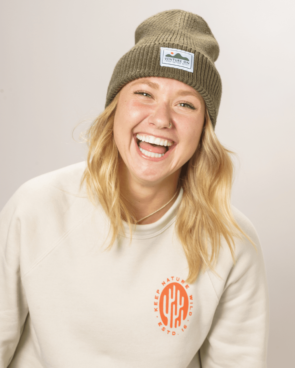 Keep Nature Wild Beanie Venture On Mountain Range Recycled Knit Beanie | Olive