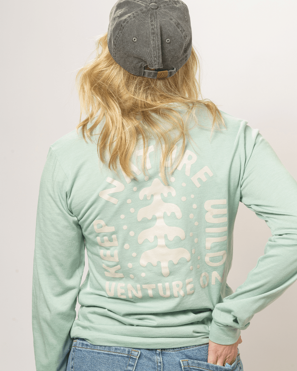 Keep Nature Wild Long Sleeve Venture On Peaceful Pine Unisex Long Sleeve | Dusty Blue