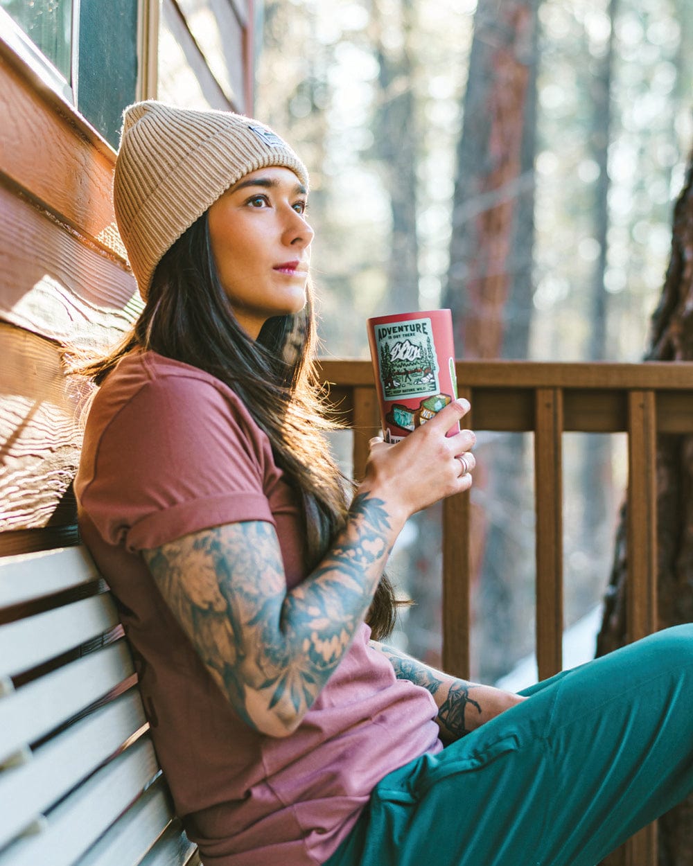 Keep Nature Wild Tee Venture On Peaceful Pine Unisex Tee | Redwood