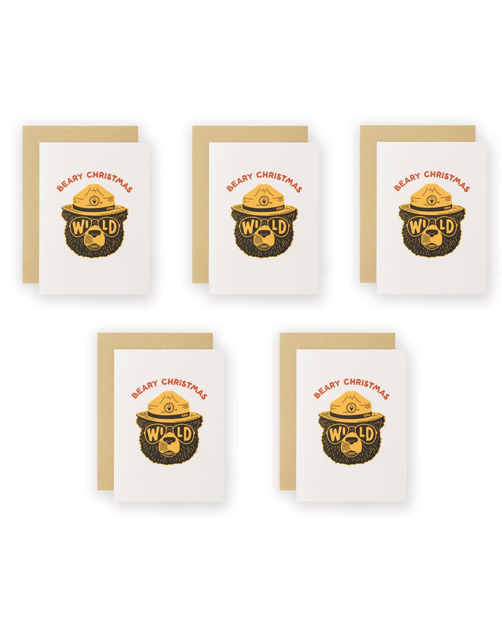 Keep Nature Wild Greeting Card 5 Pack Wildbear Christmas | Greeting Card