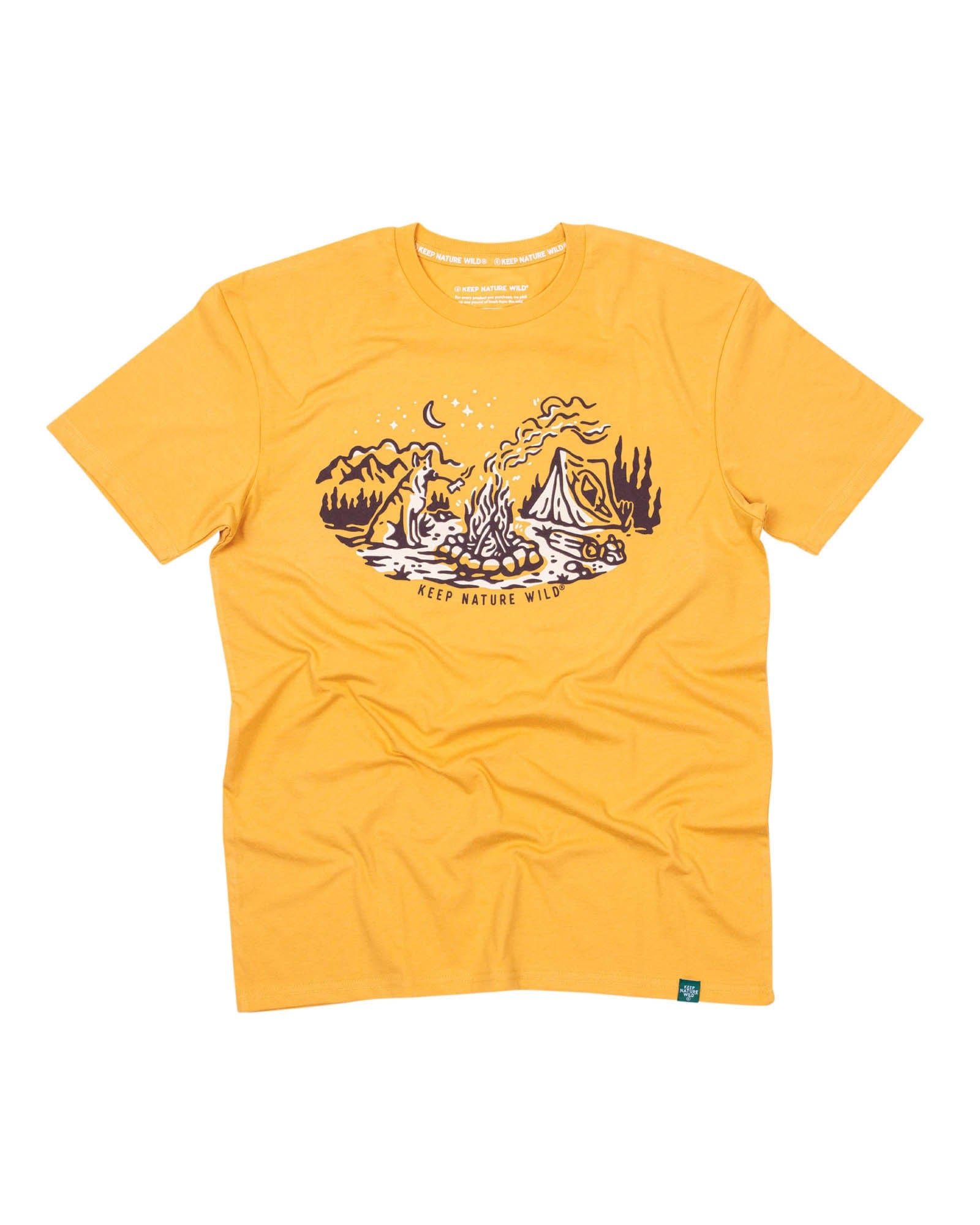 Keep It Wild Tee Campfire Dog Unisex Tee | Mustard