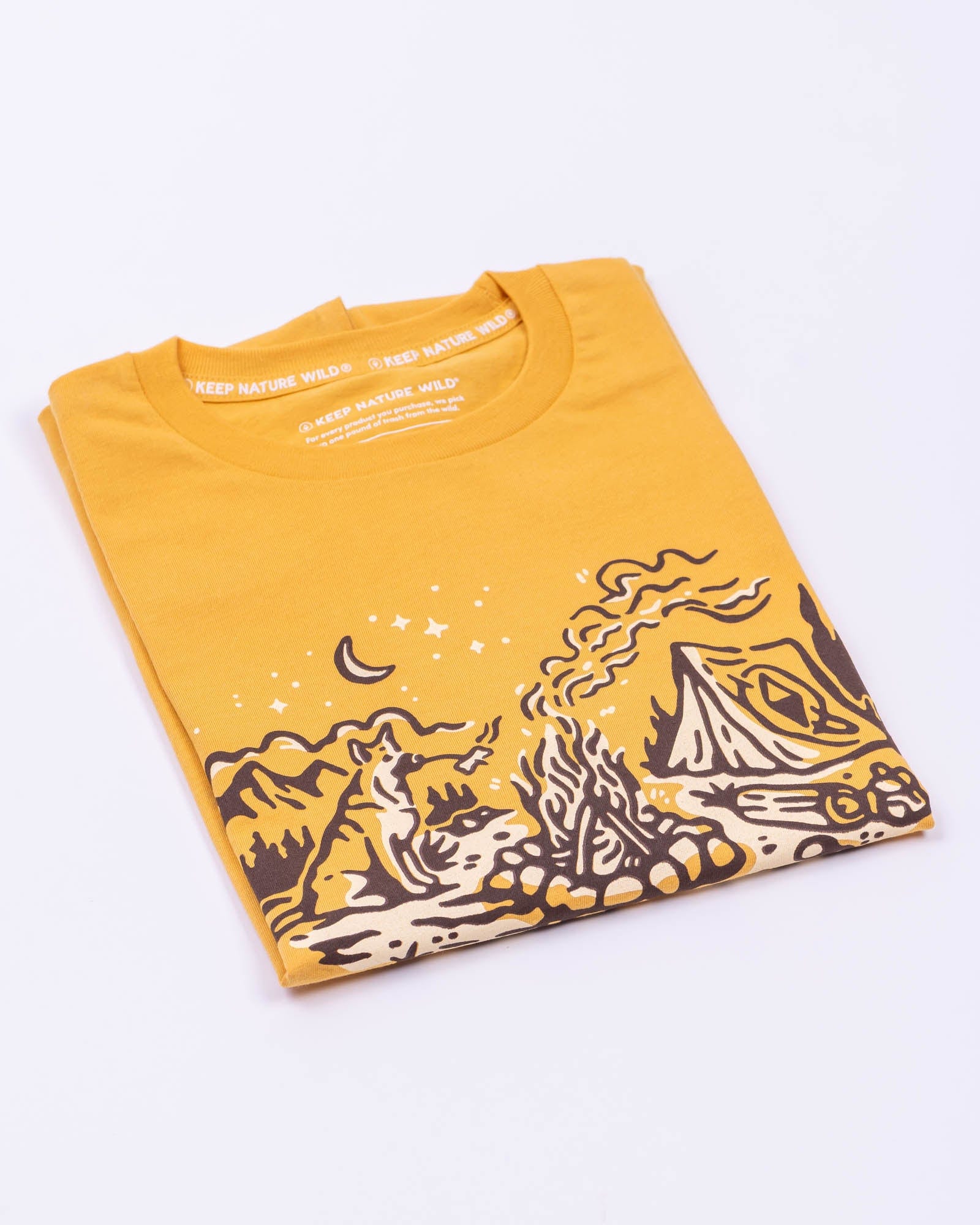 Keep It Wild Tee Campfire Dog Unisex Tee | Mustard