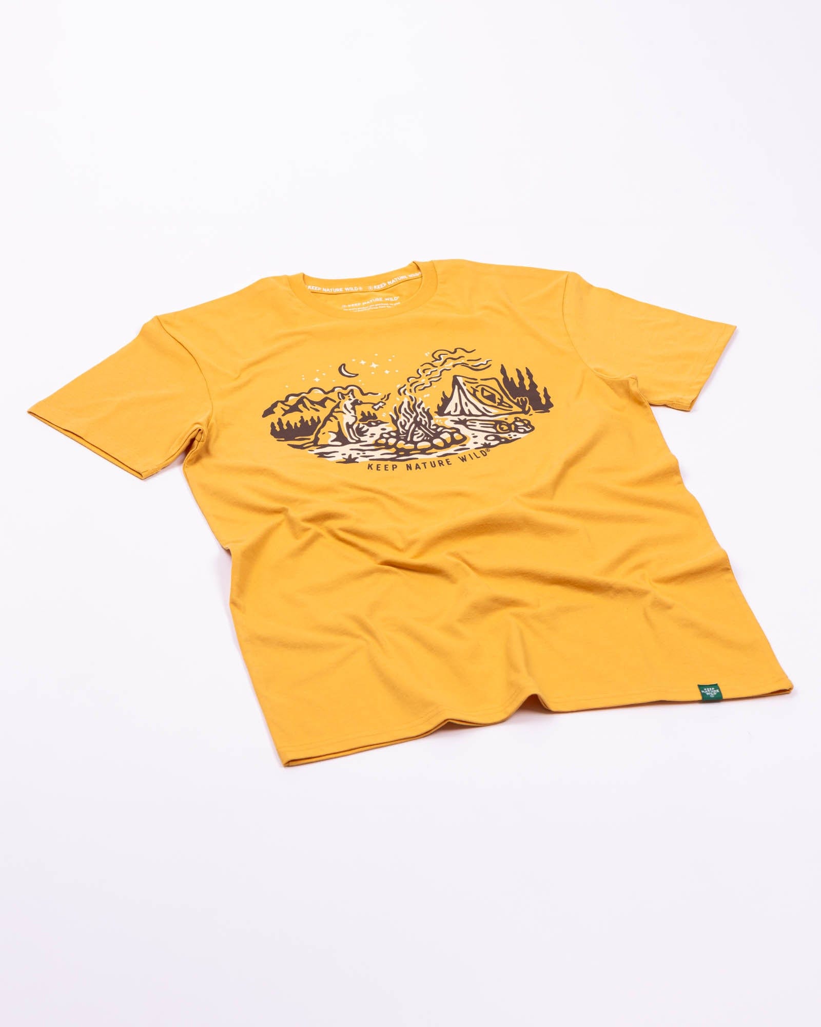 Keep It Wild Tee Campfire Dog Unisex Tee | Mustard