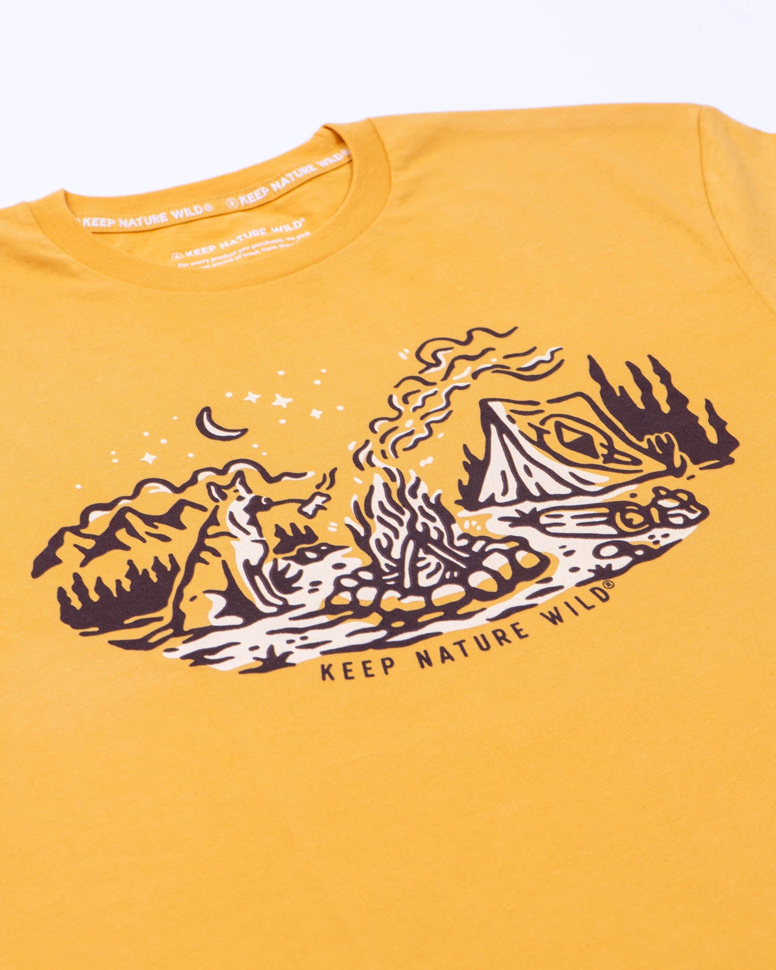 Keep It Wild Tee Campfire Dog Unisex Tee | Mustard