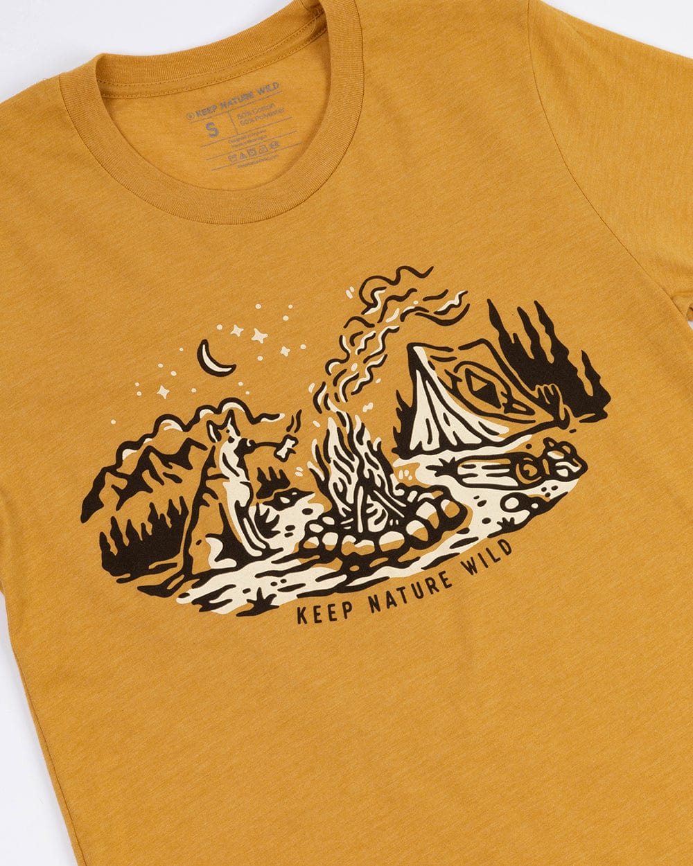 Keep It Wild Tee Campfire Dog Unisex Tee | Mustard