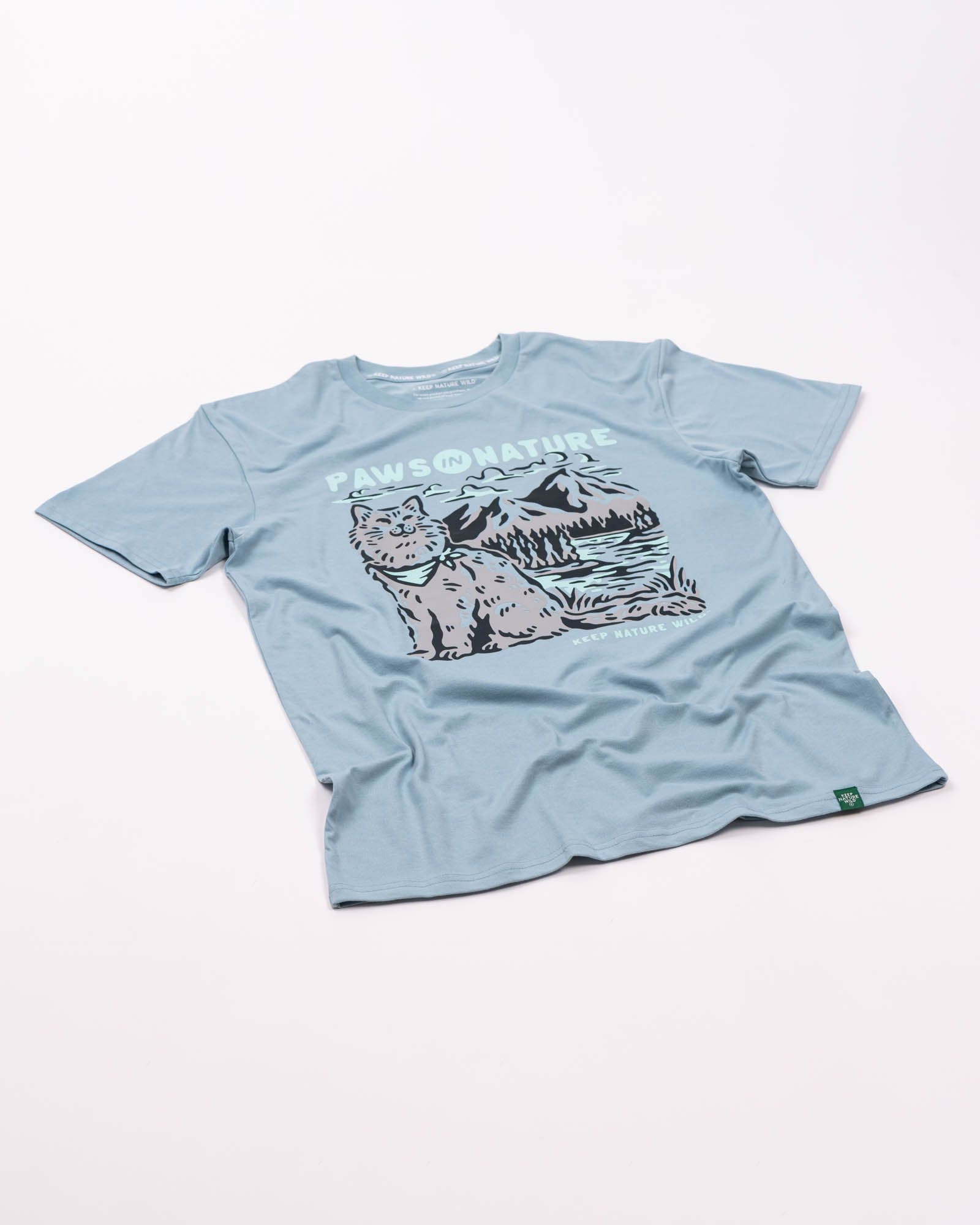 Keep Nature Wild 2 Cat Tees + 9 Stickers Free | Cat Paws in Nature & Wild Cat | Bundle