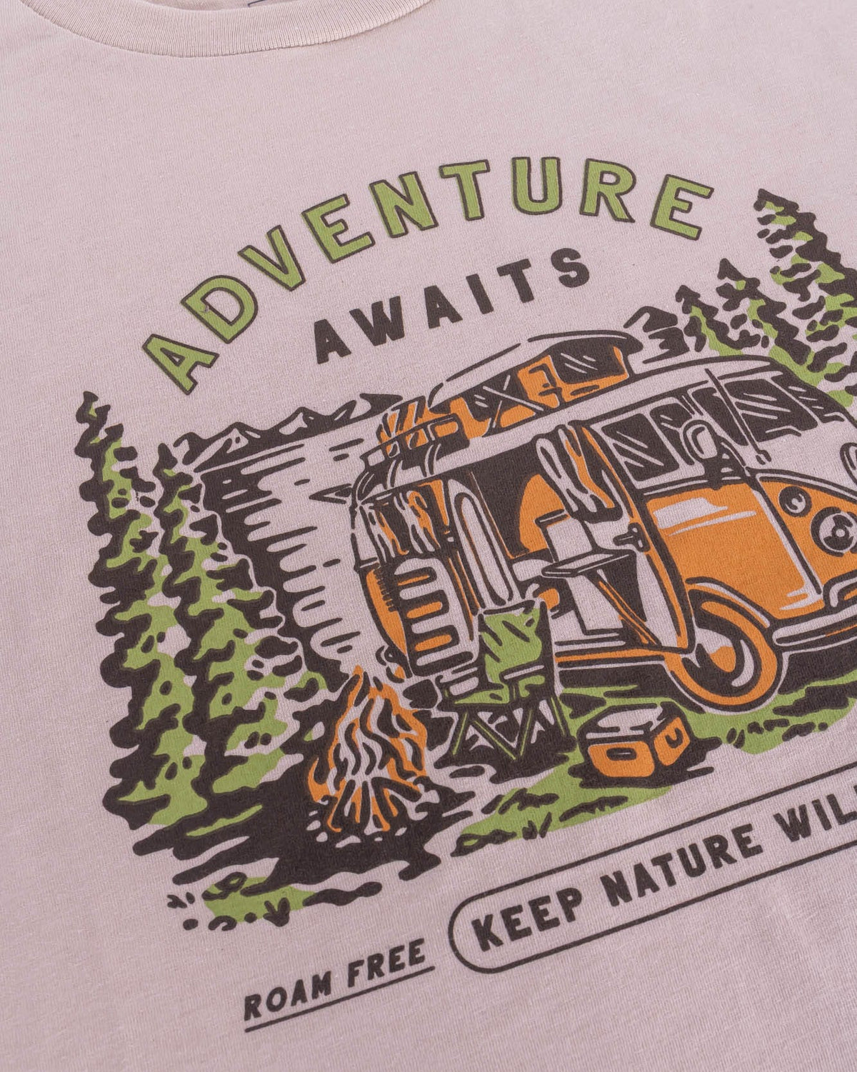 Keep Nature Wild Tee Adventure Awaits | Unisex Tee | Heather Tan