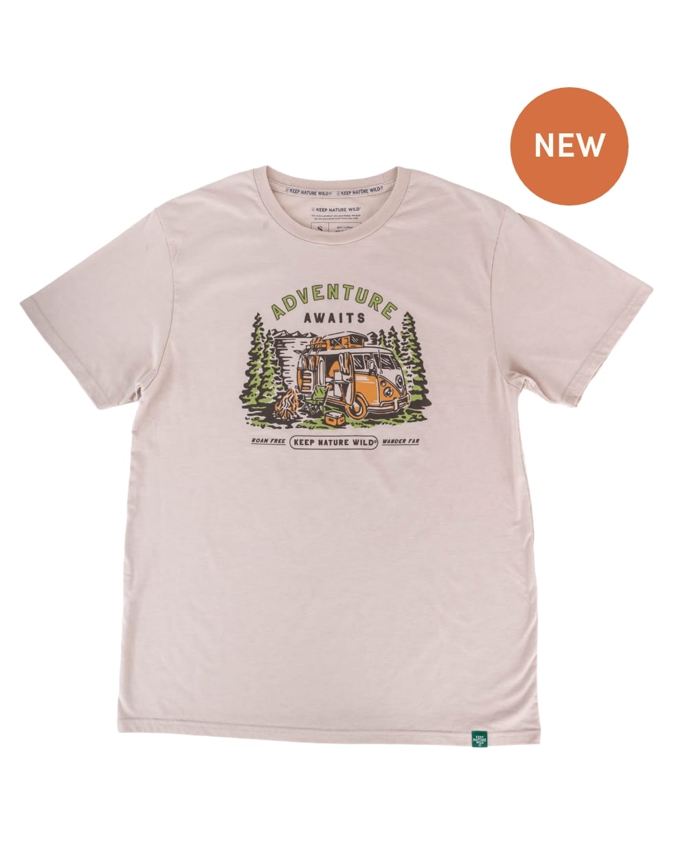 Keep Nature Wild Tee Adventure Awaits | Unisex Tee | Heather Tan
