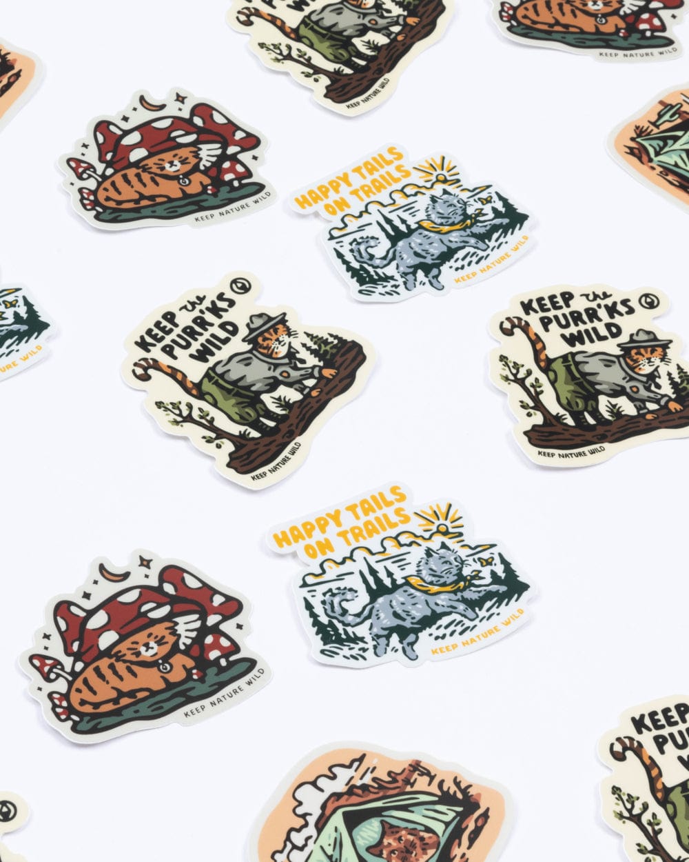 Keep Nature Wild Sticker Pack Adventure Cats Stickers Bundle | 4-Pack