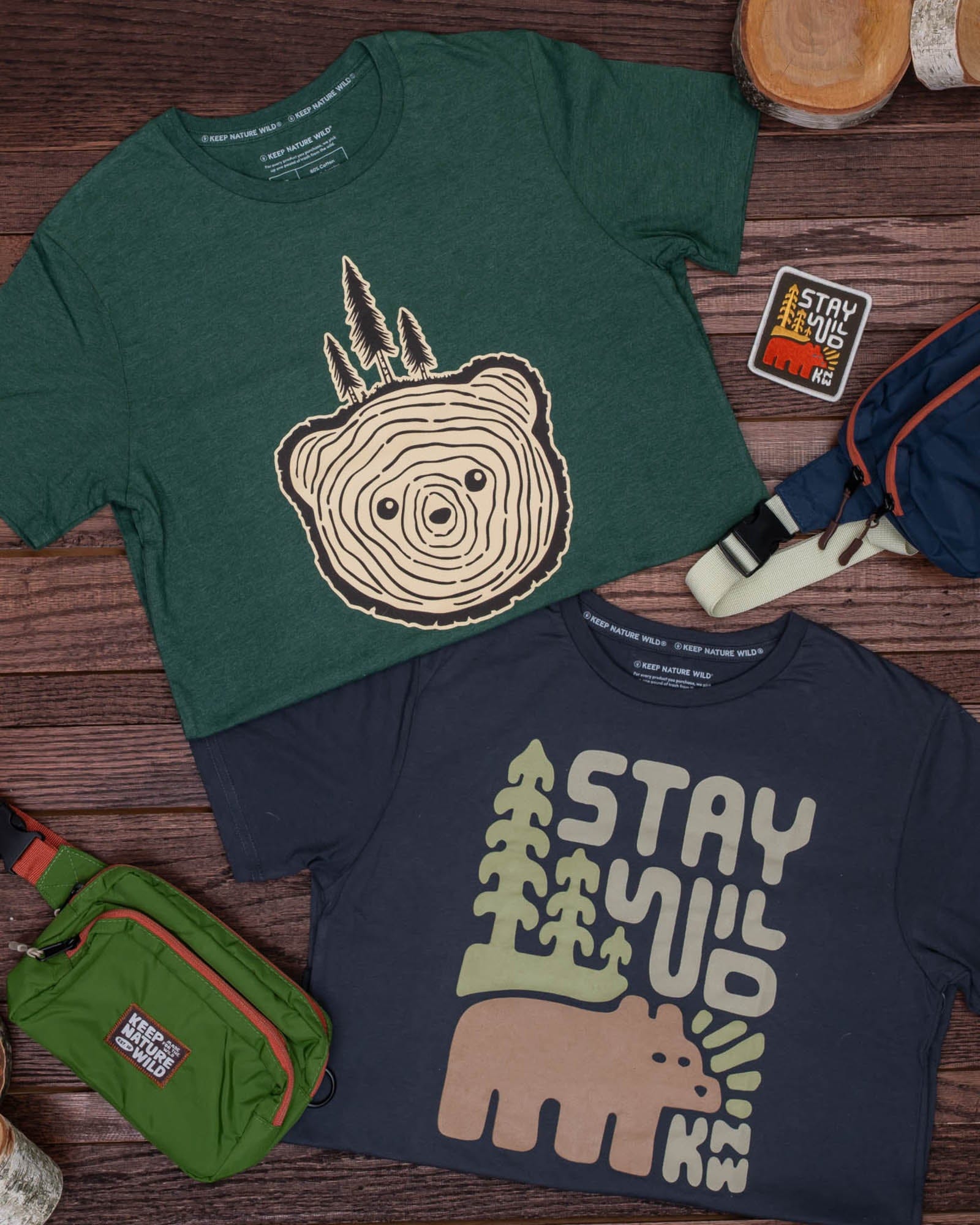 Keep Nature Wild Tee Bear Tree Unisex Tee | Heather Forest