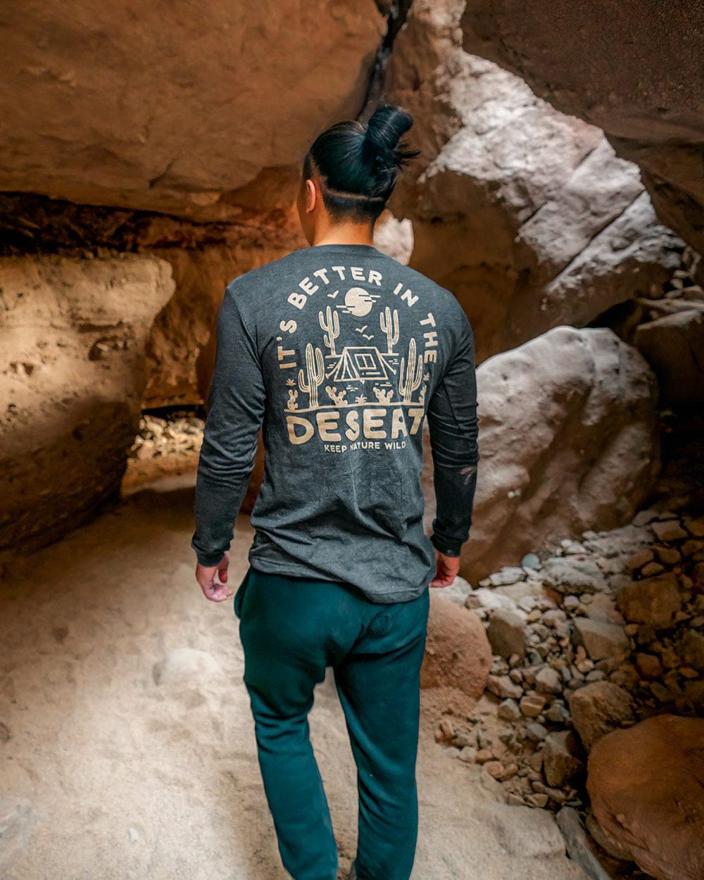 Keep Nature Wild Long Sleeve Better in the Desert Unisex Longsleeve | Heather Dark Grey