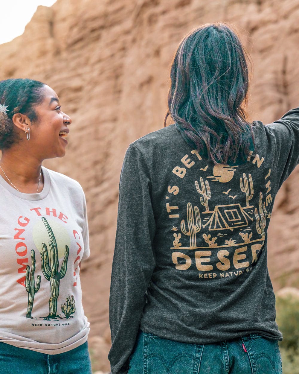 Keep Nature Wild Long Sleeve Better in the Desert Unisex Longsleeve | Heather Dark Grey