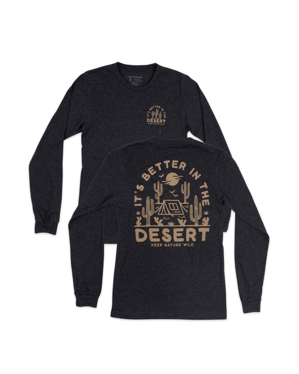 Keep Nature Wild Long Sleeve Better in the Desert Unisex Longsleeve | Heather Dark Grey