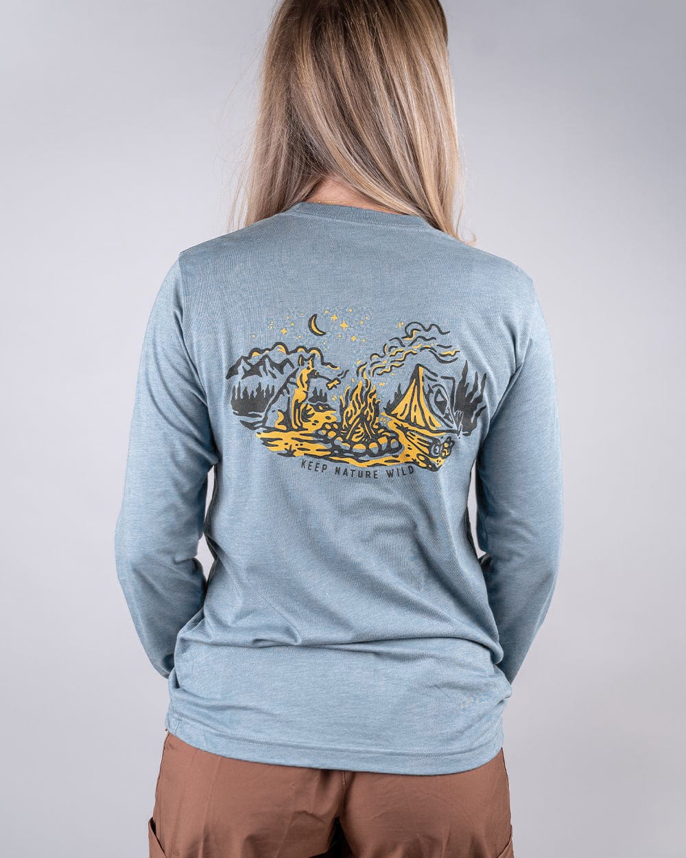 Keep Nature Wild Long Sleeve Campfire Dog Unisex Long Sleeve | Morning Mist