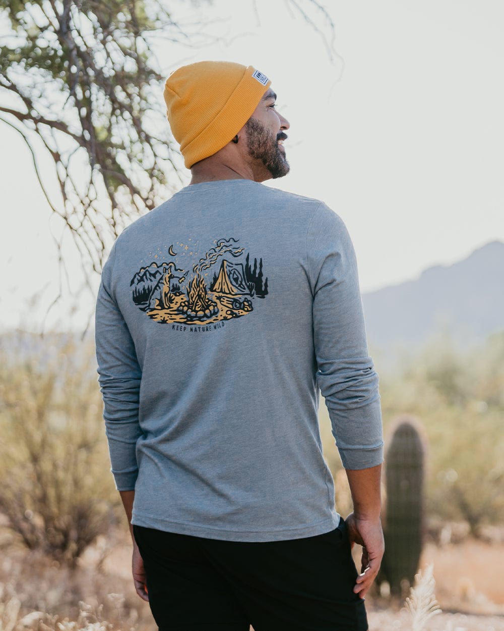 Keep Nature Wild Long Sleeve Campfire Dog Unisex Long Sleeve | Morning Mist