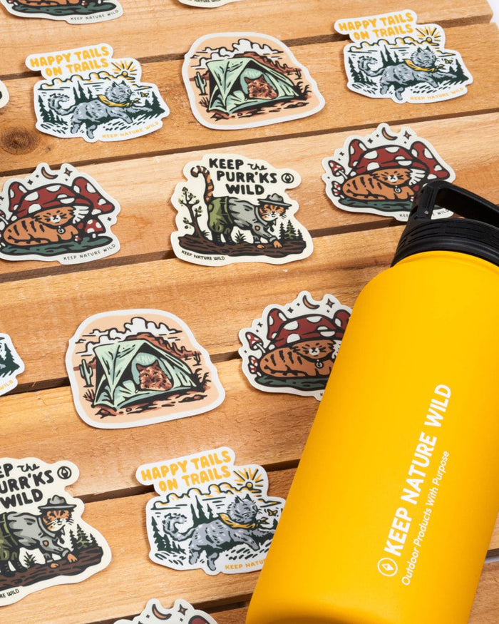 Camping Kitty Sticker Keep Nature Wild