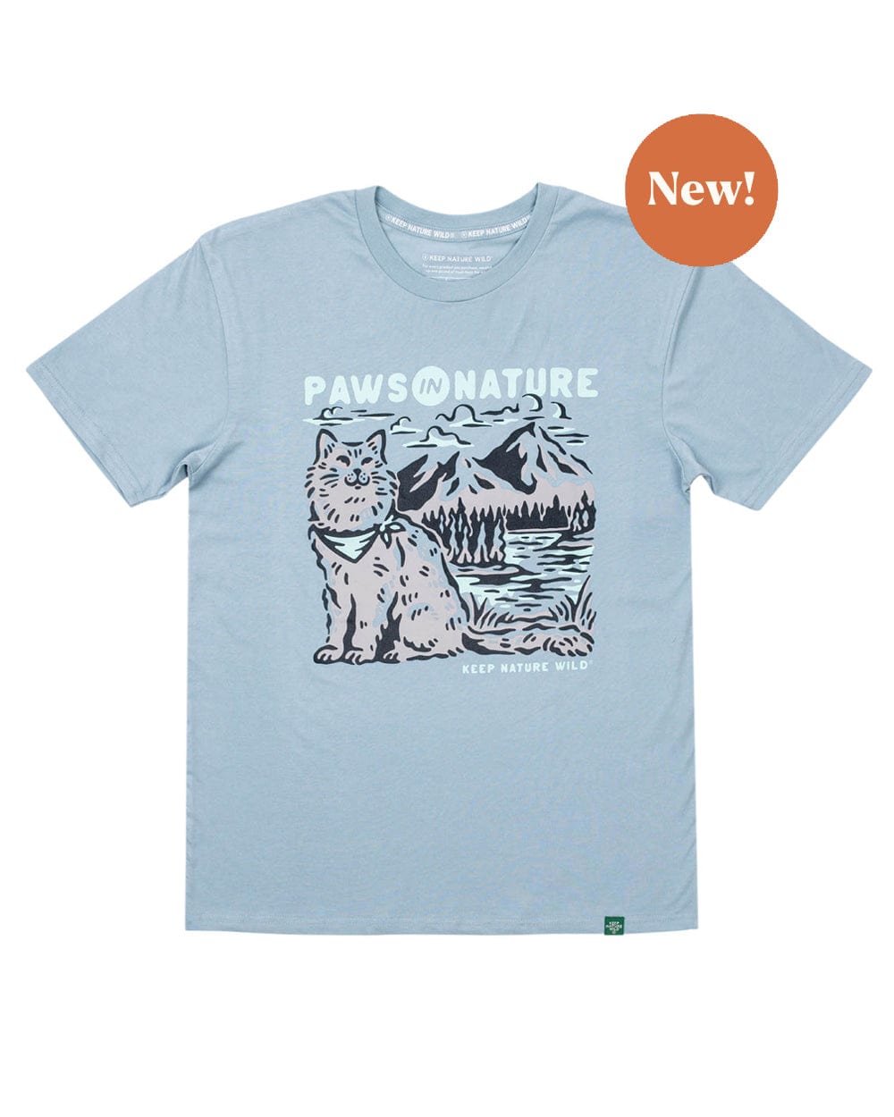 Keep Nature Wild Tee Cat Paws in Nature Unisex Tee | Morning Mist
