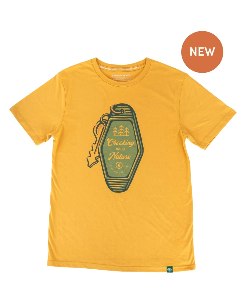 Keep Nature Wild Tee Checking Into Nature | Unisex Tee | Mustard