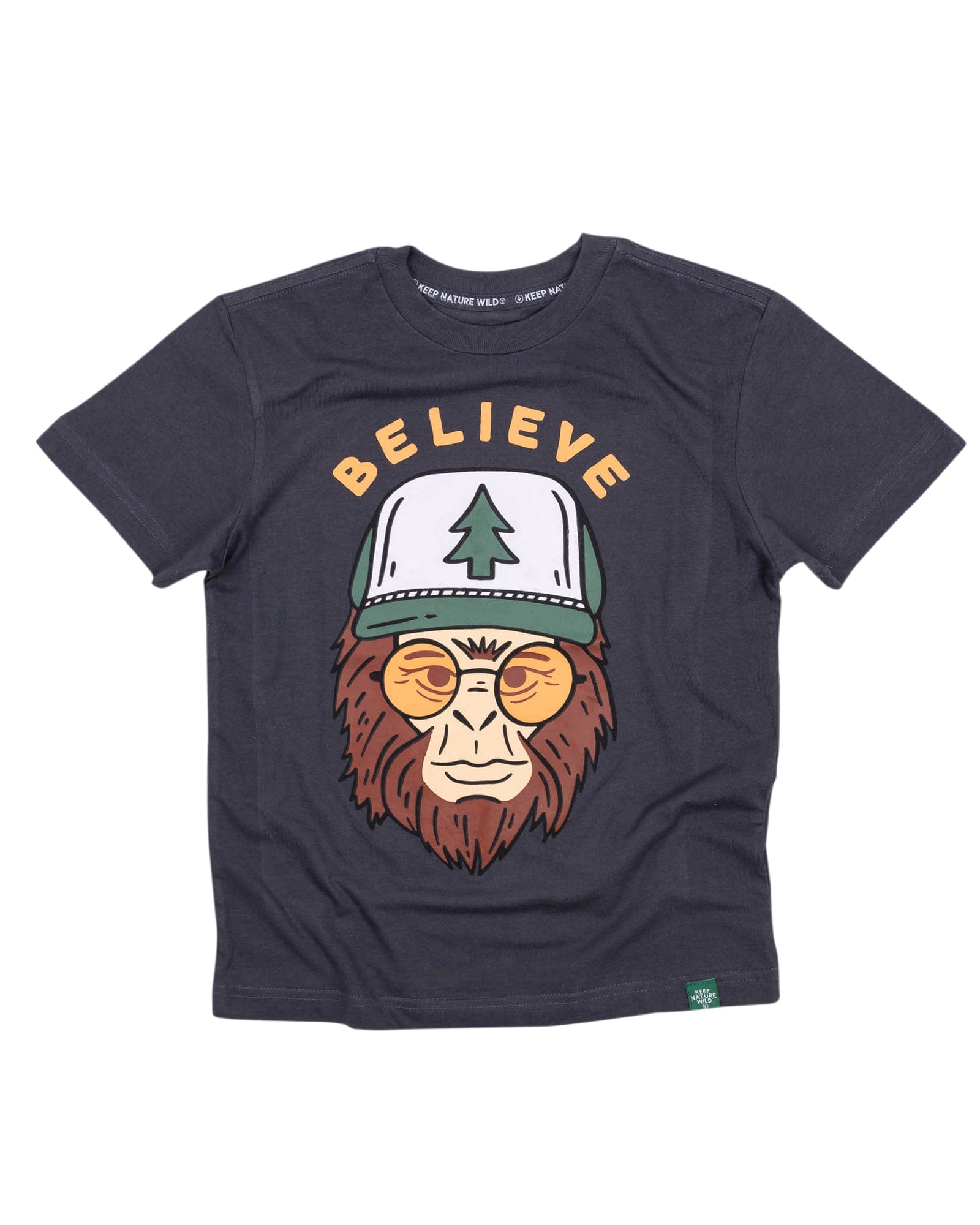 Keep Nature Wild Kids Clyde the Sasquatch Youth Tee | Coal