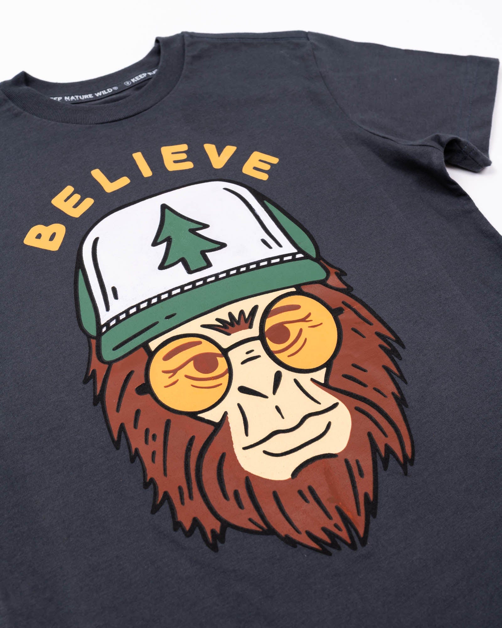 Keep Nature Wild Kids Clyde the Sasquatch Youth Tee | Coal